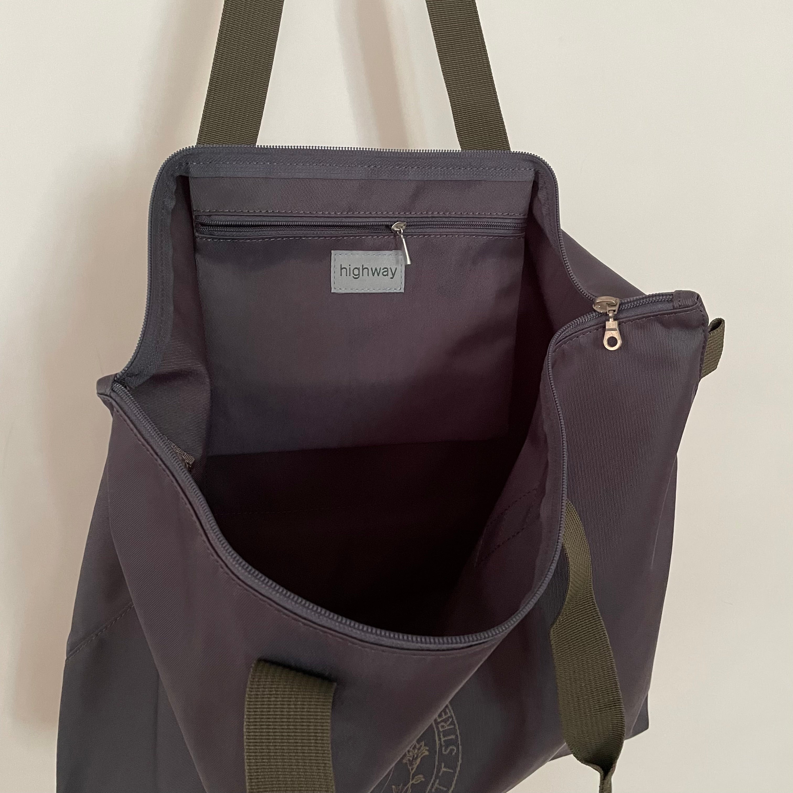 Tania-C | Tote Bag All-Nylon with Cat Print Motif | Grey